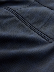Navy Slim Fit Check Suit Trousers - Image 9 of 9