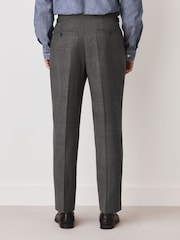 Grey Tailored Fit Wool Blend Check Suit Trousers - Image 3 of 9