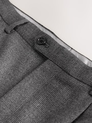 Grey Tailored Fit Wool Blend Check Suit Trousers - Image 8 of 9