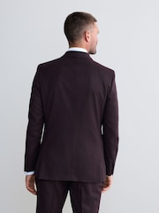 Burgundy Red Slim Fit Signature Zignone Flannel Suit Jacket - Image 4 of 10