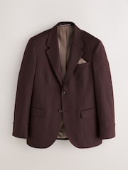 Burgundy Red Slim Fit Signature Zignone Flannel Suit Jacket - Image 6 of 10