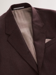 Burgundy Red Slim Fit Signature Zignone Flannel Suit Jacket - Image 7 of 10