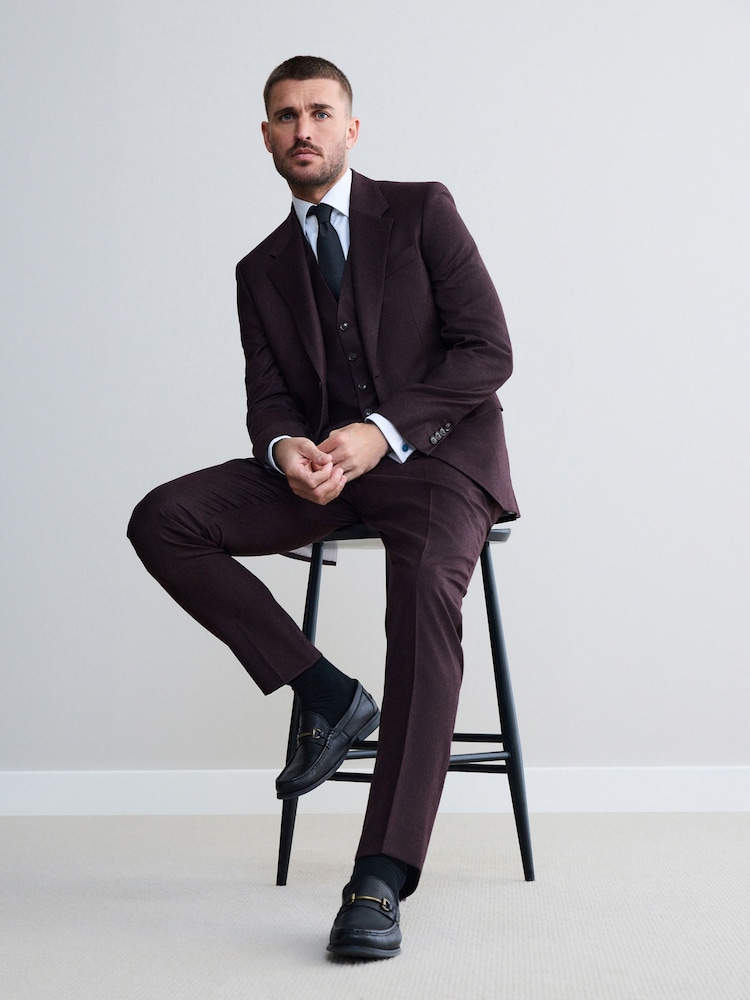 Burgundy Red Signature Zignone Flannel Suit Waistcoat - Image 2 of 4 Burgundy Red Signature Zignone Flannel Suit Waistcoat - Image 2 of 4