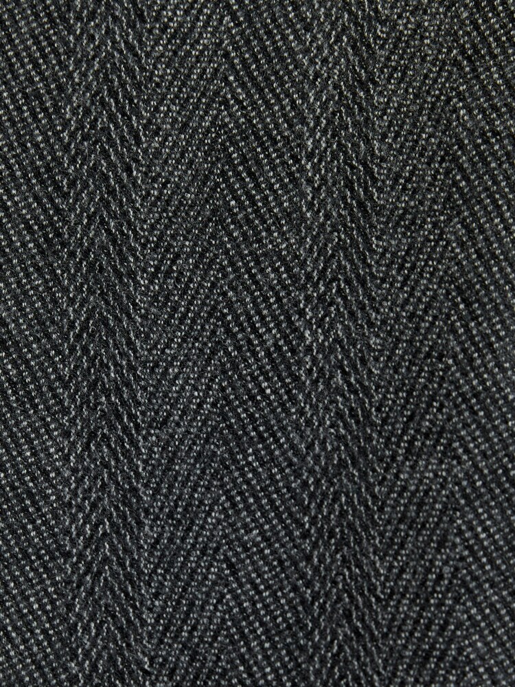 Charcoal Grey Regular Fit Signature Marzotto Herringbone Suit Trousers - Image 11 of 11
