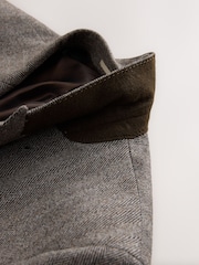 Taupe Double Breasted Signature Marzotto Herringbone Suit Jacket - Image 2 of 5
