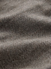 Taupe Tailored Fit Signature Marzotto Herringbone Suit Trousers - Image 5 of 5