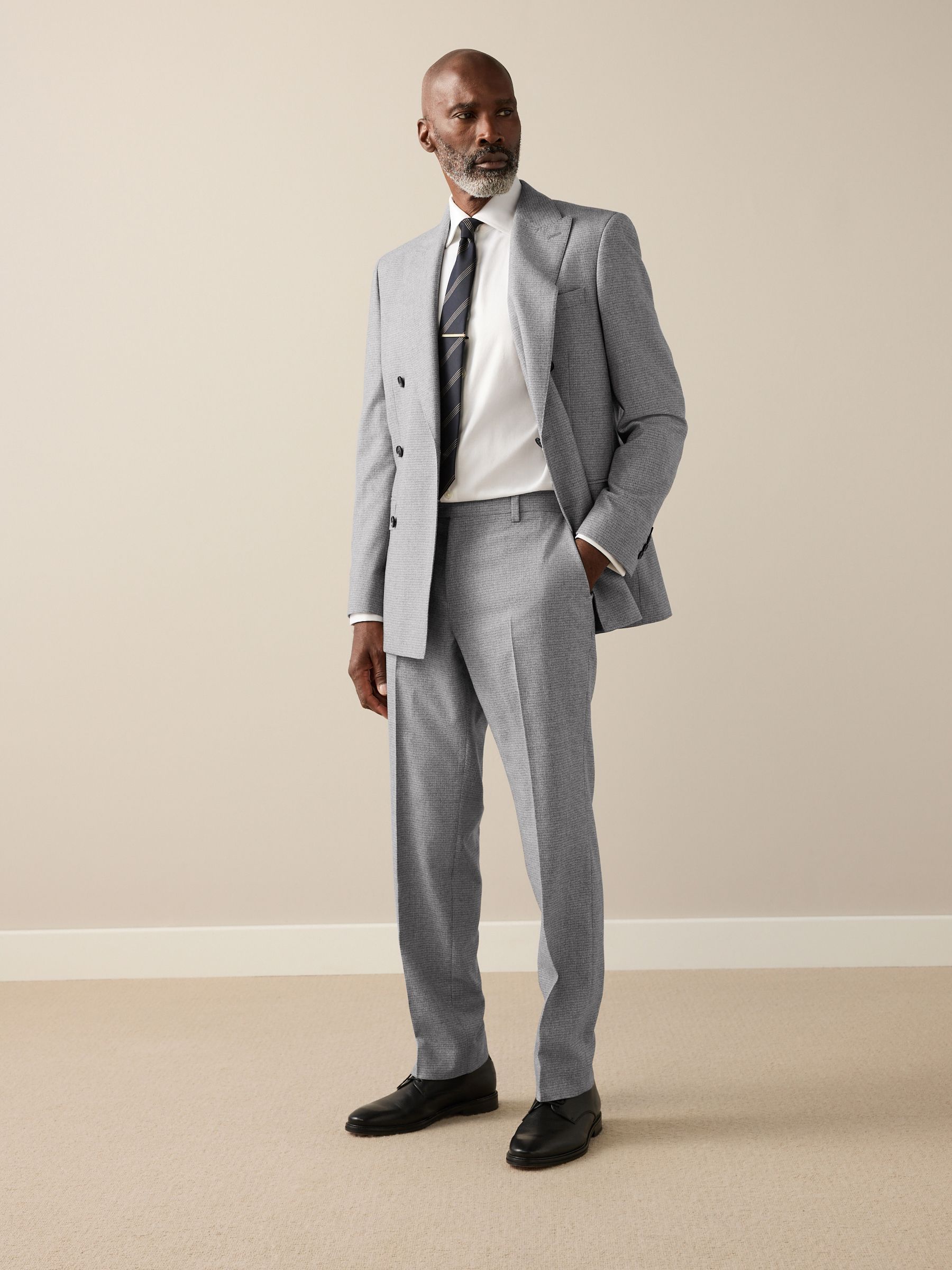 Buy Grey Tailored Fit Signature Cerruti Wool Puppytooth Suit