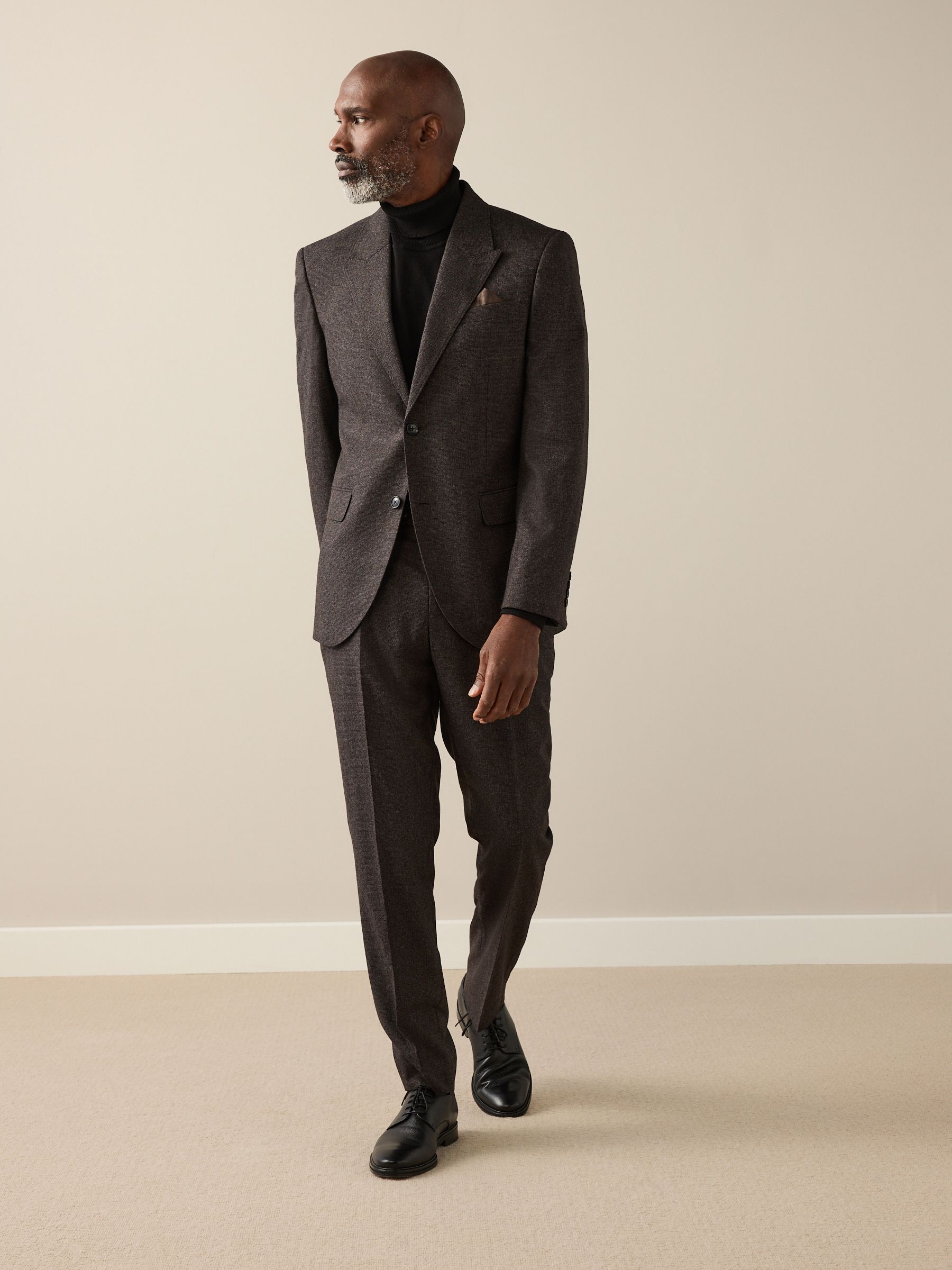 Buy Brown Slim Fit Signature Cerruti Italian Wool Puppytooth Suit