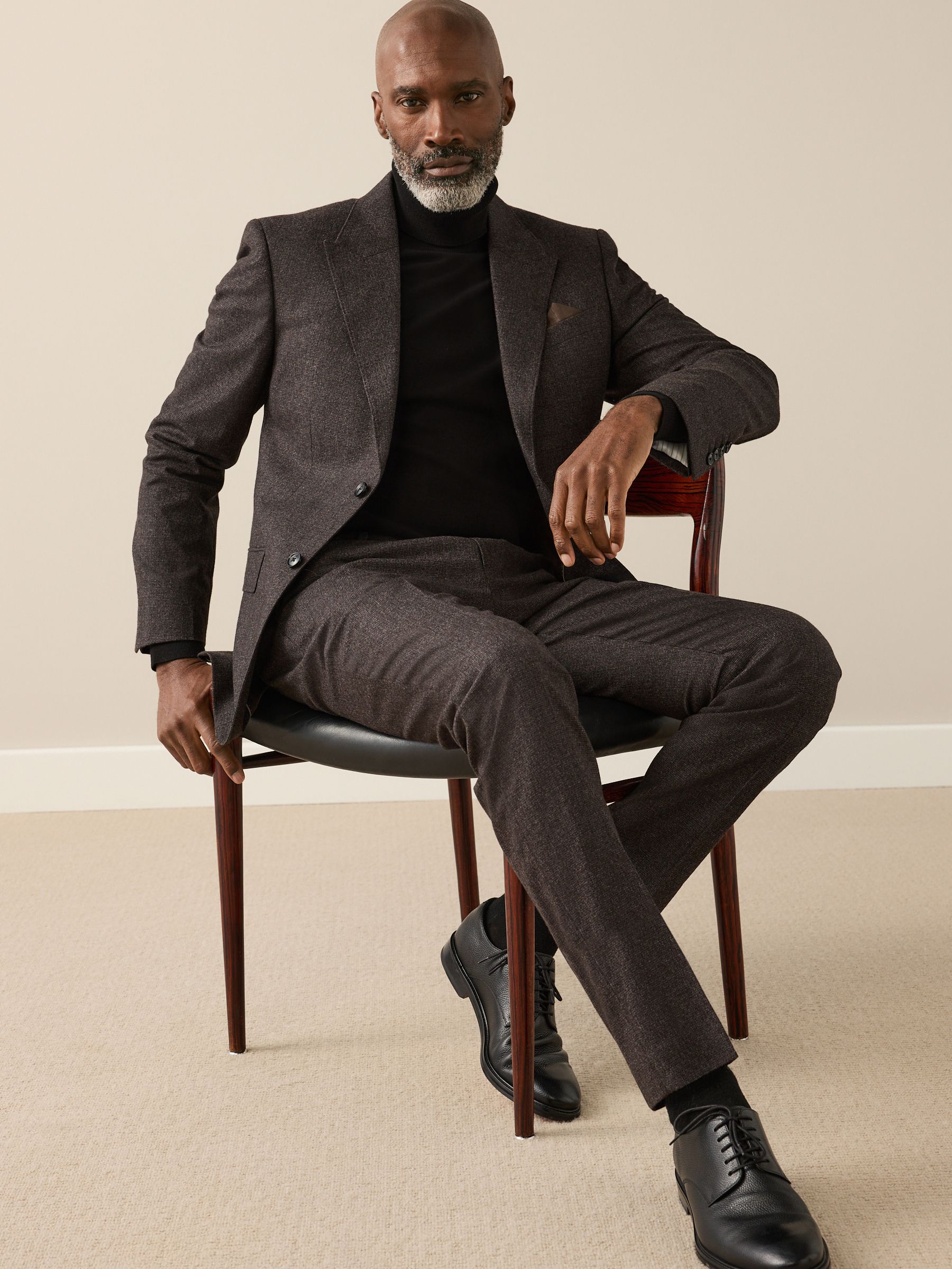 Buy Brown Slim Fit Signature Cerruti Italian Wool Puppytooth Suit