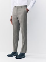 Brown Slim Fit Signature Cerutti 100% Wool Italian Fabric Suit Trousers - Image 1 of 10