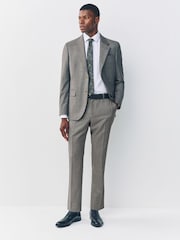 Brown Slim Fit Signature Cerutti 100% Wool Italian Fabric Suit Trousers - Image 2 of 10