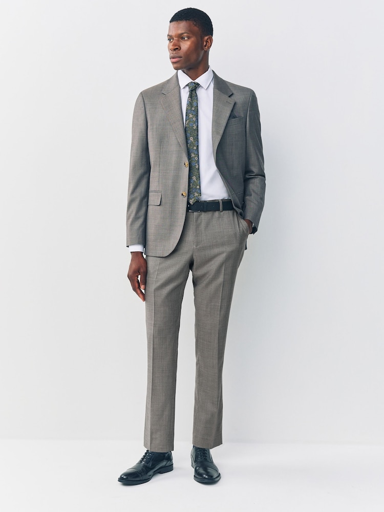 Brown Slim Fit Signature Cerutti 100% Wool Italian Fabric Suit Trousers - Image 2 of 10 Brown Slim Fit Signature Cerutti 100% Wool Italian Fabric Suit Trousers - Image 2 of 10