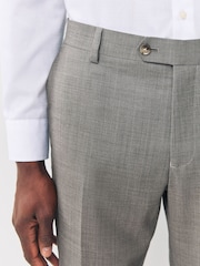 Brown Slim Fit Signature Cerutti 100% Wool Italian Fabric Suit Trousers - Image 5 of 10