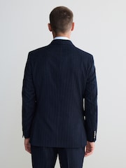 Navy Signature Stripe Empire Mills British 100% Wool Suit Jacket - Image 2 of 9