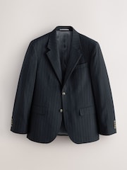 Navy Signature Stripe Empire Mills British 100% Wool Suit Jacket - Image 5 of 9