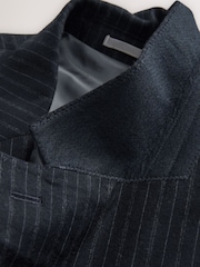 Navy Signature Stripe Empire Mills British 100% Wool Suit Jacket - Image 7 of 9