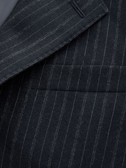 Navy Signature Stripe Empire Mills British 100% Wool Suit Jacket - Image 8 of 9