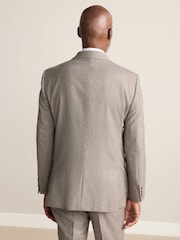 Neutral Tailored Fit Signature Marzotto 100% Italian Wool Check Suit Jacket - Image 3 of 4