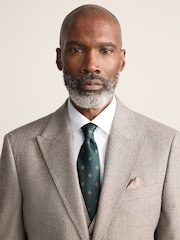 Neutral Tailored Fit Signature Marzotto 100% Italian Wool Check Suit Jacket - Image 4 of 4