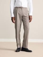 Neutral Tailored Fit Signature Marzotto 100% Italian Wool Check Suit Trousers - Image 1 of 4