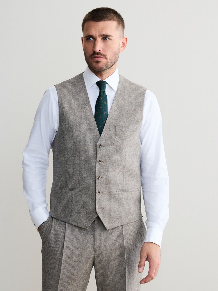 Neutro - Signature Marzotto 100% Italian Wool Check Suit Waistcoat - Imagen 1 de 4 Neutro - Signature Marzotto 100% Italian Wool Check Suit Waistcoat - Imagen 1 de 4
