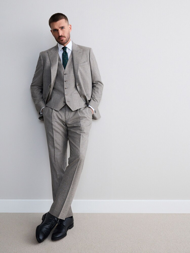 Neutro - Signature Marzotto 100% Italian Wool Check Suit Waistcoat - Imagen 2 de 4 Neutro - Signature Marzotto 100% Italian Wool Check Suit Waistcoat - Imagen 2 de 4