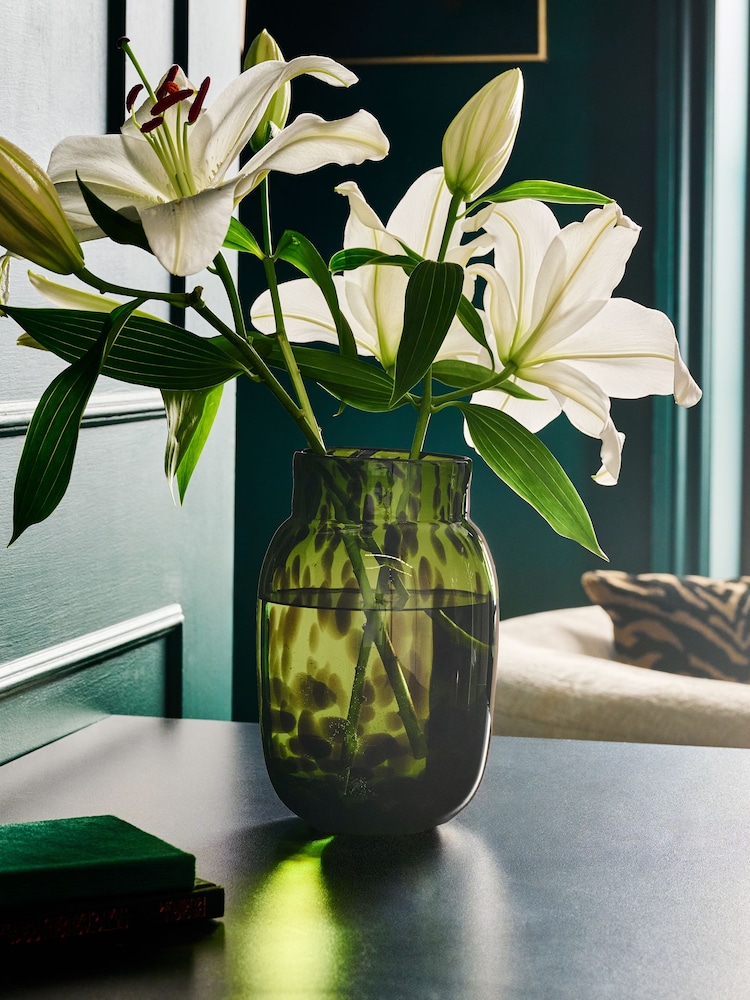 Green Medium Glass Confetti Vase - Image 1 of 3