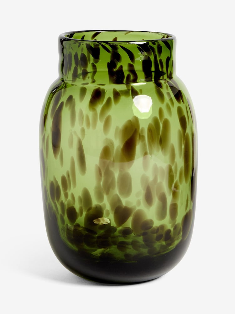 Green Medium Glass Confetti Vase - Image 2 of 3