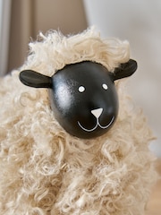 Natural Fluffy Sheep Ornament - Image 2 of 3