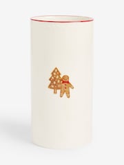 White Christmas Gingerbread Embossed Ceramic Vase - Image 3 of 4