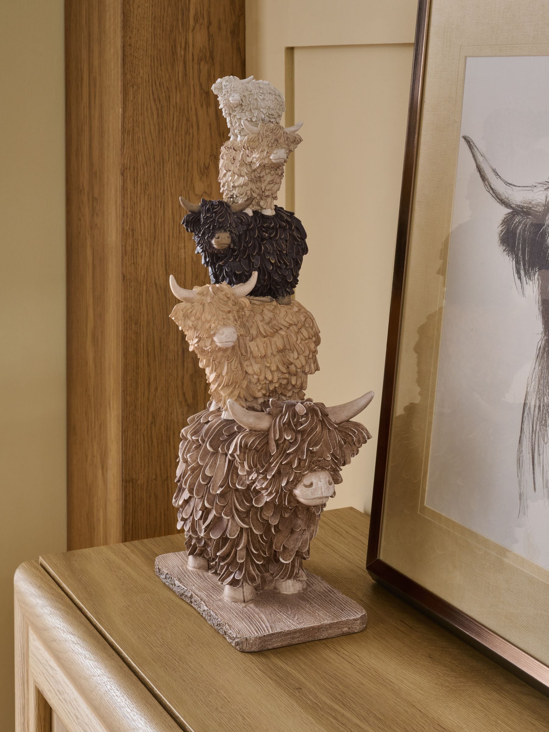 Buy Natural Hamish The Highland Cow Stacked Ornament from the Next