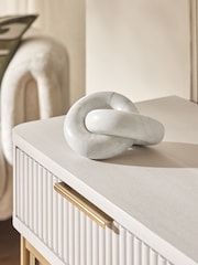 White Marble Decorative Knot Ornament - Image 1 of 5