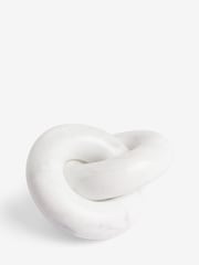 White Marble Decorative Knot Ornament - Image 3 of 5