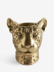 Gold Cheetah Head Decorative Vase - Image 3 of 5