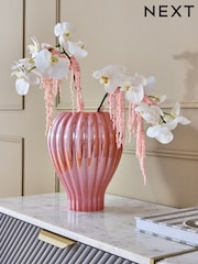 Pink Lustre Ribbed Vase - Image 3 of 5
