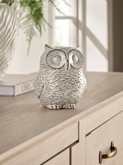 Grey Reactive Glaze Ceramic Owl Ornament - Image 1 of 6