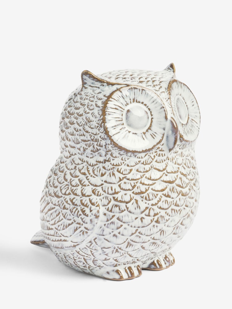 Grey Reactive Glaze Ceramic Owl Ornament - Image 4 of 4