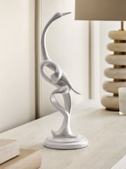 White Iridescent Ribbon Crane Ornament - Image 1 of 4