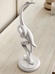 White Iridescent Ribbon Crane Ornament - Image 2 of 4