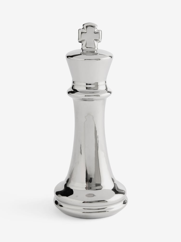 Silver Ceramic Chess Piece Ornament - Image 3 of 3