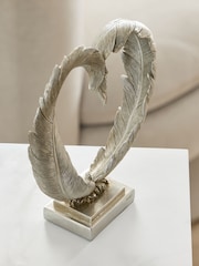 Silver Feather Heart Ornament - Image 2 of 4