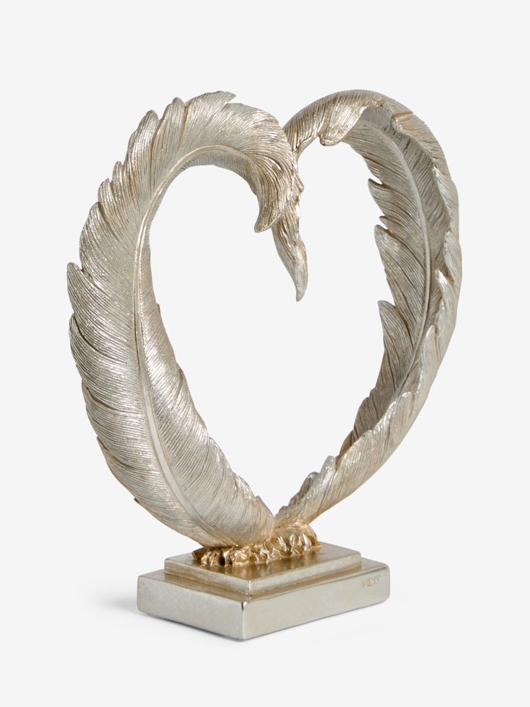 Silver Feather Heart Ornament - Image 4 of 4