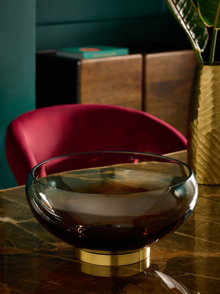 Brown Cooper Glass Decorative Bowl - Image 2 of 4 Brown Cooper Glass Decorative Bowl - Image 2 of 4