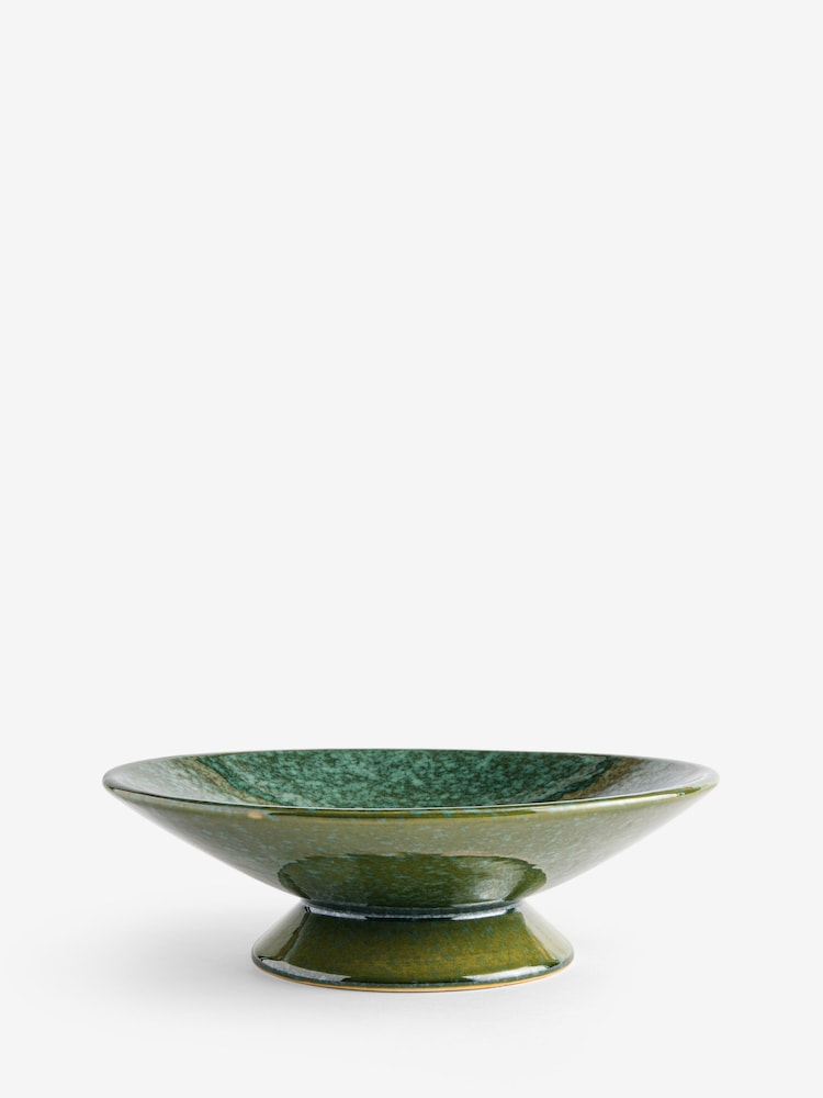 Green Reactive Glaze Decorative Footed Bowl - Image 5 of 5 Green Reactive Glaze Decorative Footed Bowl - Image 5 of 5