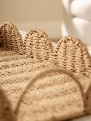 Natural Woven Decorative Scallop Tray - Image 3 of 6