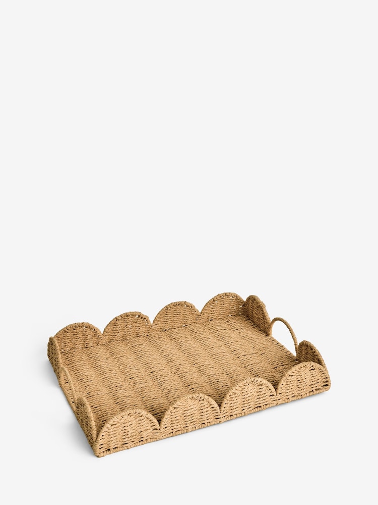 Natural Woven Decorative Scallop Tray - Image 3 of 3
