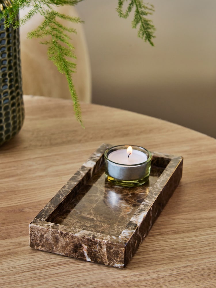 Brown Decorative Marble Trinket Tray - Image 1 of 3