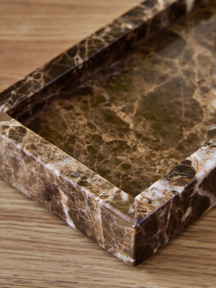 Brown Decorative Marble Trinket Tray - Image 2 of 3