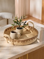 Natural Woven Seagrass XL Decorative Tray - Image 1 of 3