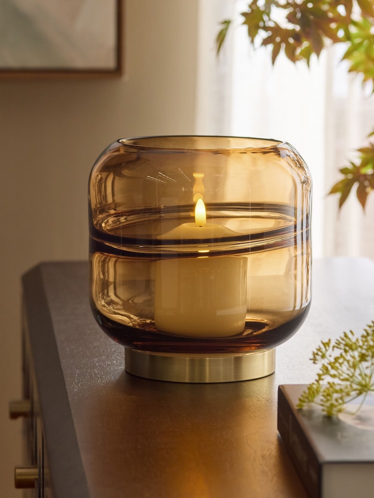 Bronze Cooper Glass Candle Holder Medium - Image 1 of 5